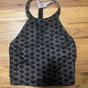 Cropped high neck tank top